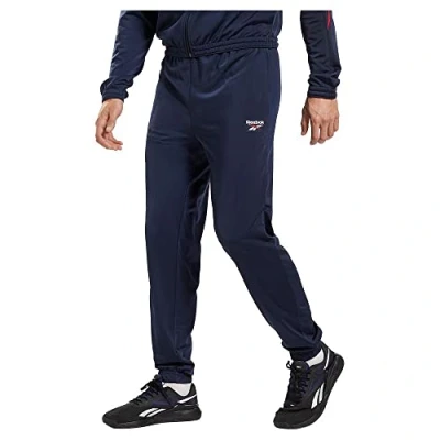 Image of Reebok Unisex Identity Vector Knit Track Pants, Navy, XS