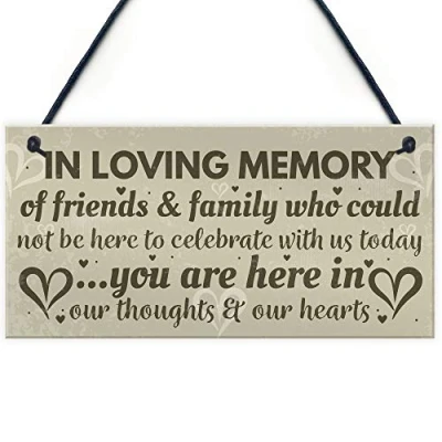 Image of RED OCEAN In Memory Plaque Christmas Tree Memorial Bauble Wedding Hanging Sign Decoration