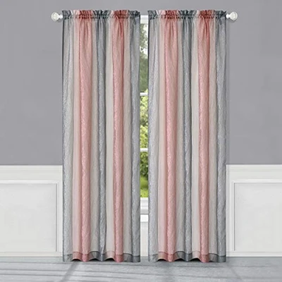 Image of Ombre Panel Room Darkening Window Curtain 63 Inch Length, 50 Width Blush Light Filtering Soft Polyester Drapes for Bedroom Living &amp; Dining by Achim Home Decor