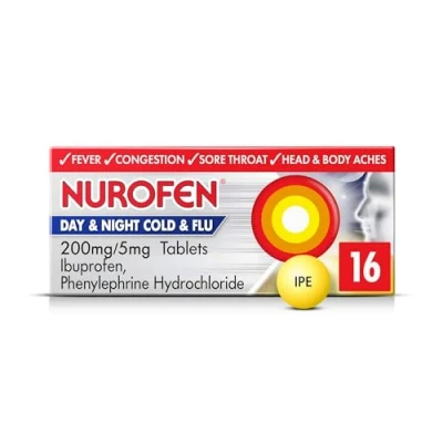 Image of Nurofen Day and Night Cold Flu Relief 200mg/5mg Tablets Ibuprofen, 16 Count ( Pack of 1)