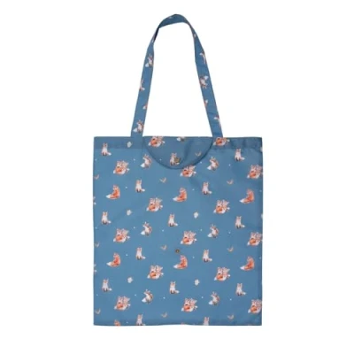 Image of Wrendale Designs &#039;Born to be Wild&#039; fox Foldable Shopping Bag