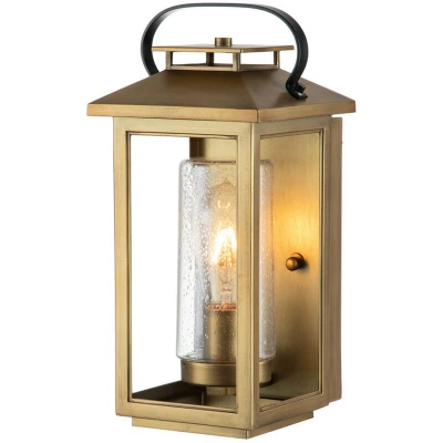 Image of Hinkley Atwater Outdoor Wall Lantern Painted Distressed Brass, IP44