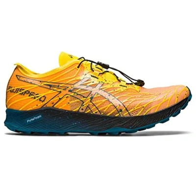 Image of ASICS Fuji Speed Mens Trail Running Shoe Road Shoes Trainers Yellow/Ink 10 (45)