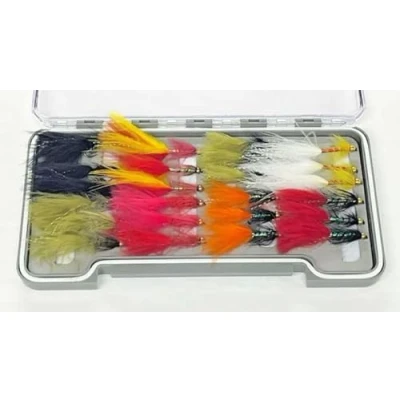 Image of Fly fishing Box Set 24 Barbless Dancers and Wooly Buggers Boxed Trout flies, Season Lures,