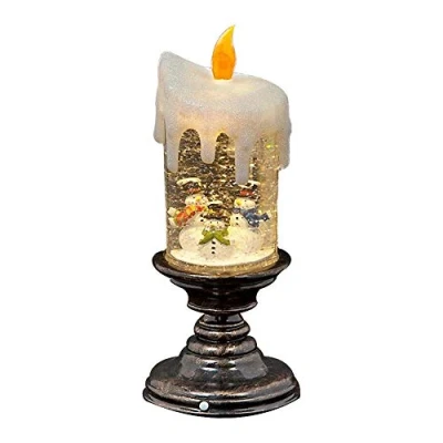 Image of YoL LED water candlestick snowman scene traditional christmas glitter snow globe