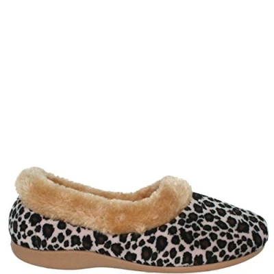 Image of ladies leopard print dunlop slippers warm lined (8)