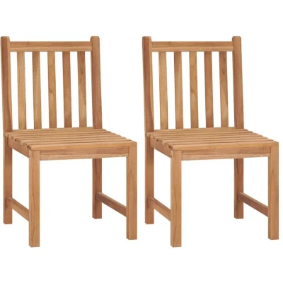 Image of vidaXL Garden Chairs 2 pcs Solid Teak Wood
