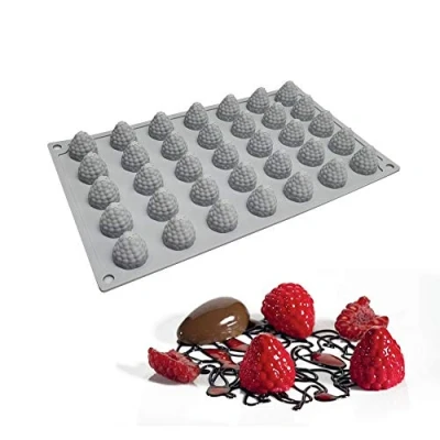 Image of XiaoShenLu Silicone Cake Mold Bakeware Dessert Mousse DIY Mould, 35 Holes Raspberry