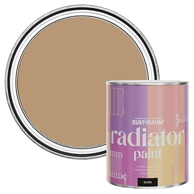 Image of Rust Oleum Orange Heat Resistant Radiator Paint in Gloss Finish Fired Clay 750ml