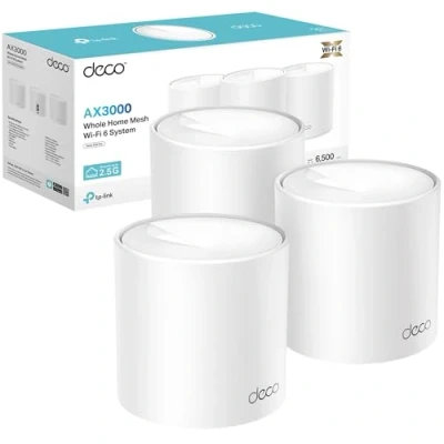 Image of TP Link Deco X50 Pr(3 pack) Dual Band AI Driven Wi Fi 6 Mesh System, Seamless and Stable WiFi Booster with Coverage up to 600m2, 3000Mbps Speed, HomeShield, 2.5G Access from Every Port,Easy Setup