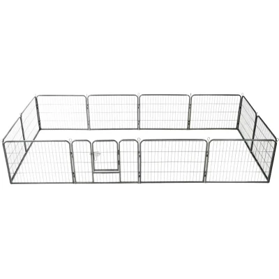 Image of vidaXL Dog Playpen 12 Panels Steel 80x60 cm Black