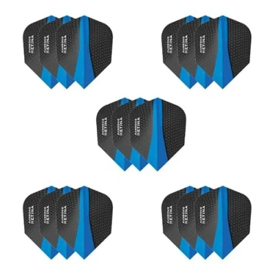 Image of Harrows Retina Dart Flights 5 x sets Darts (15 Total) I 100 Micron Premium Extra Strong Made in UK Professional Accessories Blue
