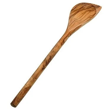Image of Pointed wooden spoon made of olive wood, approximately 30 cm