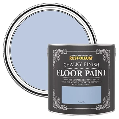 Image of Rust Oleum Blue Scratch Resistant Floor Paint in Matt Finish Powder 2.5L