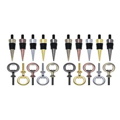 Image of Spamietz 20 Pcs Metal Bottle Opener &amp; Wine Stopper Blank Stainless Steel Flat Inserts Kit Beer Hardware
