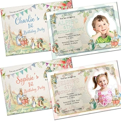Image of 1st 2nd Birthday Invitations &amp; Envelopes (Personalised) Click Customize now for prices