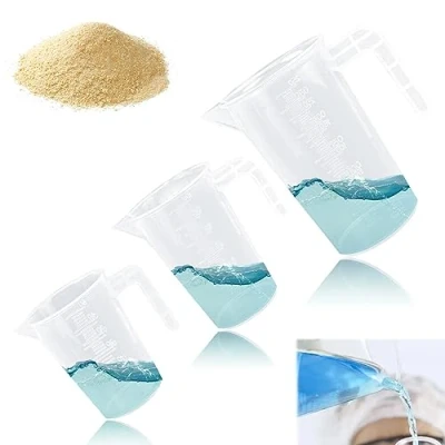 Image of OKUYAN 3 PCS Small Measuring Cup Jug Set of 50ml/100ml/250ml Beakers Clear Liquid Graduated Beaker Mixing Plastic Jugs for Baking Lab Kitchen Cooking Cups