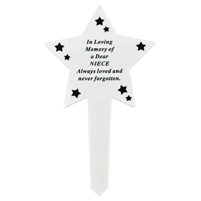 Image of Angraves Shining Star Special Niece Memorial Baby Child Remembrance Verse Grave Ground Stake Plaque