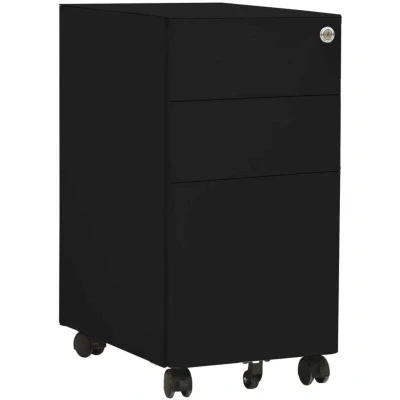 Image of vidaXL Mobile File Cabinet Black 30x45x59 cm Steel