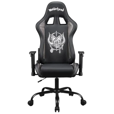Image of Subsonic Motorhead Gaming chair or office chair, gamer for adults, comfortable seat, integrated headrest, adjustable armrests and height, ergonomic backrest Black