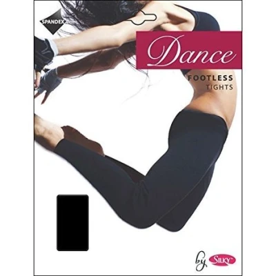 Image of Silky Footless Dance Tights Black Adult Sizes 10% Spandex (Small)