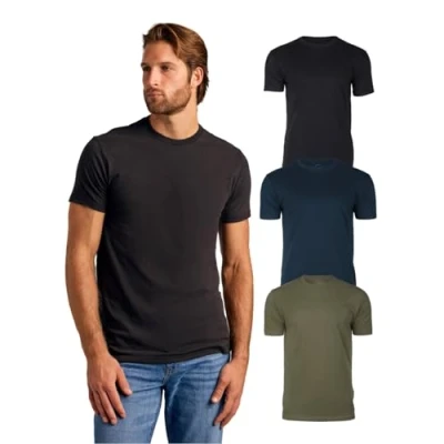 Image of True Classic Mens T Shirts Short Sleeve Crew Neck Plain Shirt for Men, Pack of 3, Variety, 3XL