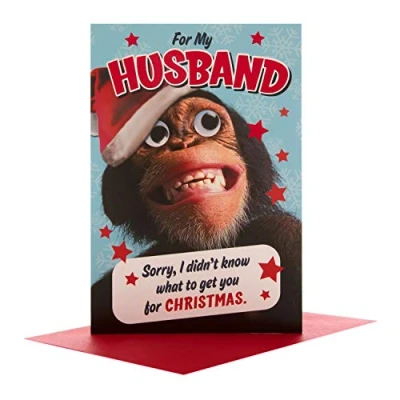 Image of Hallmark 25495416 Husband Medium Christmas Card &quot;Me For A Wife&quot;
