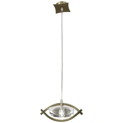 Image of Kromo Ceiling Pendant 1 Light G9, Antique Brass