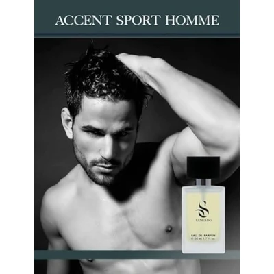 Image of ACCENT SPORT HOMME by SANGADO, Perfume for Men, 8 10 hours long Lasting, Woody Aromatic, Fine French Essences, Refined, Luxurious, 50 ml Spray