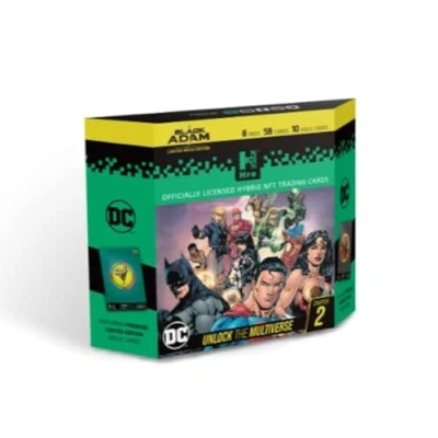 Image of HRO DC Comics Unlock The Multiverse Chapter 2: 8 Pack Premium Starter Box, Hybrid NFT, 58 Trading Cards