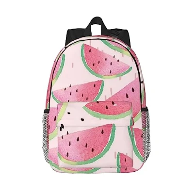 Image of AABSTBFM Watermelon Fresh Fruit School Backpack Lightweight College Rucksack 15 Inch Laptop Bags Classic Travel Daypack For Girls Boys