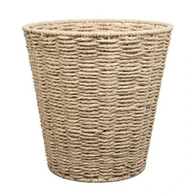 Image of woodluv Round Waste Paper Basket Bin Rubbish for Bedroom, Bathroom, Offices or Home