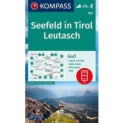 Image of 026 SEEFELD in TIROL LEUTASCH: 4in1 Wanderkarte, mit Aktiv Guide und Detailkarten inklusive Karte zur offline Verwendung der KOMPASS App. Fahrradfahren. Skitouren.