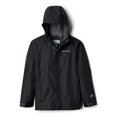 Image of Columbia Boy&#039;s Watertight Jacket, Waterproof Rain Black, Size S