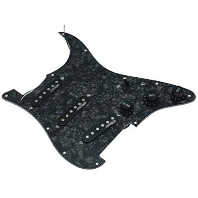 Image of KAISH Black Pearl Loaded Electric Guitar Pickguard Prewired with Wilkinson Pickups for USA/Mexico FD Stratocaster