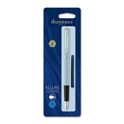 Image of Waterman® Allure Fountain Pen, 0.5 mm, Fine Point, Baby Blue Pastel Lacquer, Ink