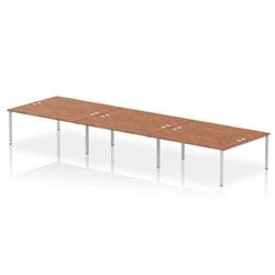 Image of Impulse Bench B2B 6 Person 1800 Silver Frame Office Desk Walnut