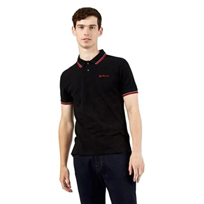 Image of Ben Sherman Men&#039;s Signature Polo Shirt, Black (Black 290), X Large (Size:XL)