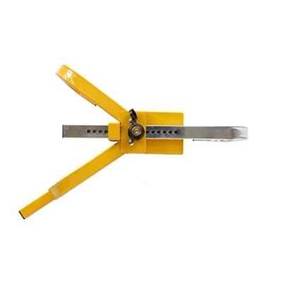 Image of Streetwize Wheel Clamps X Face Yellow Heavy Duty Lock with Curved Key Locking Mechanism, Clamp. Anti Theft Devices