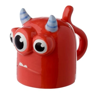 Image of Puckator Monstarz Monster Red Upside Down Ceramic Shaped Tea Coffee Mug Funny Home Accessories Cute Gifts for Girlfriend Large Mugs Men Women Hot Drinks Cups Presents Secret Santa Gift