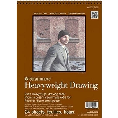 Image of Strathmore STR 400 214 No.100 Heavyweight Drawing Pad, 14 by 17&quot;, White, 14&quot; x 17&quot;