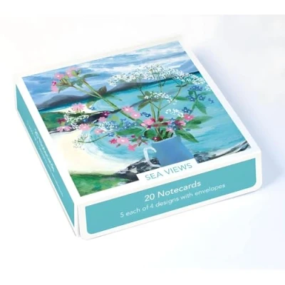 Image of Box of 20 Notecards Sea Views by Jane Askey Scenic Coastal Designs 5 Each 4 General Cards Suitable for Birthday and Other Occasions Made in the UK Eco Friendly