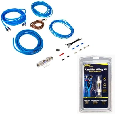 Image of Stinger Select SSK8 8AWG AMP Complete Wiring Kit 8 Gauge CCA Amplifier w/ 2 Channel RCA Interconnects &amp; MIDI Fuse w/Holder Car Audio installation accessory