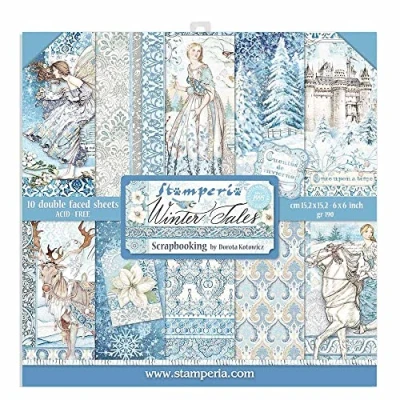 Image of Stamperia INTL, KFT (3PL) Scrapbooking Pad Double Face Winter Tales, Multicoloured, 15.24x15.24, SBBXS04