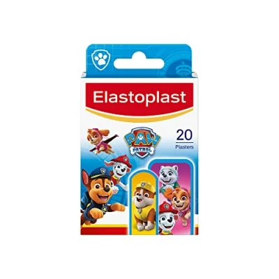 Image of Elastoplast Paw Patrol Plasters, Assorted Sizes (20 Plasters), Coloured First Aid Plasters for Children, Kid’s with Designs, Various Sized Skin Friendly Everyday