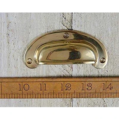 Image of HARDWARE FOR YOU LTD Solid Brass Lip Cup Pull Drawer Door Handle