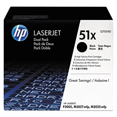 Image of HP Q7551XD 51X High Yield Original LaserJet Toner Cartridges, Black, Multipack