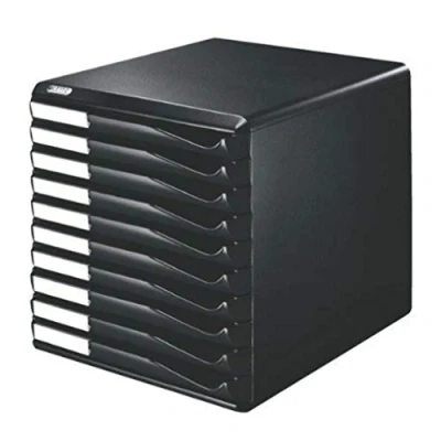 Image of Leitz 52940095 10 A4 Drawer Cabinet, Organiser, Form Set, All Black