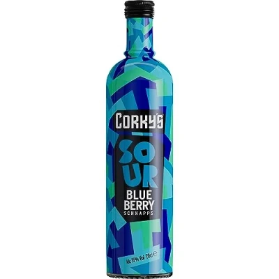 Image of Corky&#039;s Blueberry Schnapps 70cl Party Shots Cocktail Ingredient Pre Drinks 15% ABV Liqueur