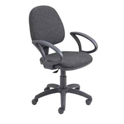 Image of Office Hippo Mid Back Desk Chair, Ergonomic Chair For Home &amp; With Height Adjustable Seat Fixed Arms Extra Comfort, Computer Daily Use Charcoal